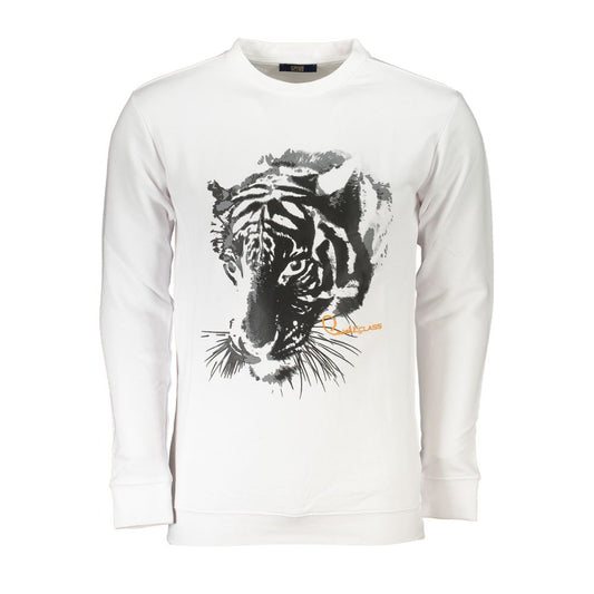 Cavalli Class Weisser Baumwollpullover