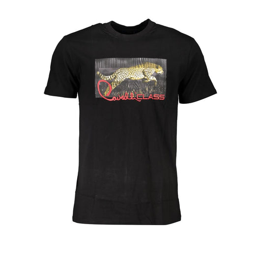 Cavalli Class Schwarzes T-Shirt aus Baumwolle