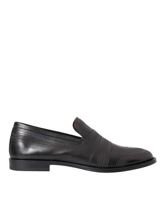 Dolce & Gabbana Schwarz Braune Leder Loafer