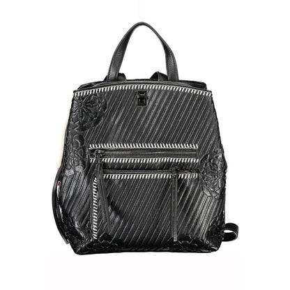 Desigual schwarzer Rucksack mit kontrastierenden Details