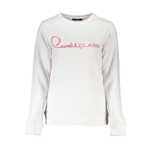 Cavalli Class Weisser Baumwollpullover