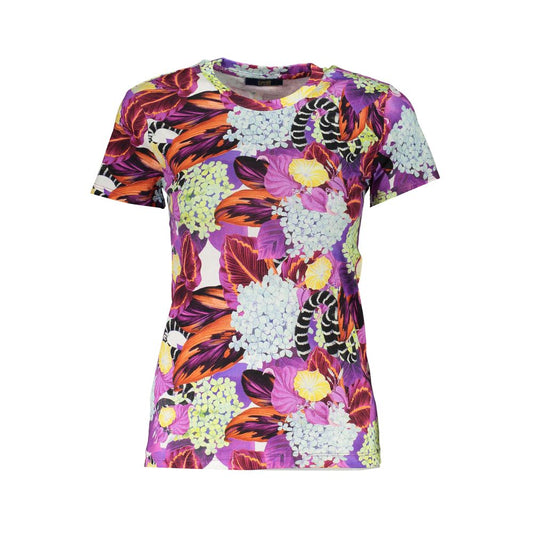 Cavalli Class Lila Baumwoll T-Shirt