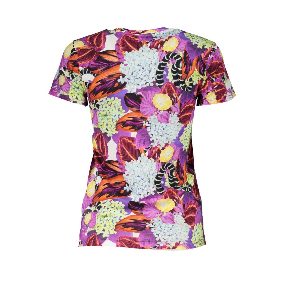 Cavalli Class Lila Baumwoll T-Shirt