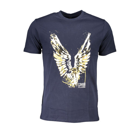 Cavalli Class T-Shirt aus blauer Baumwolle