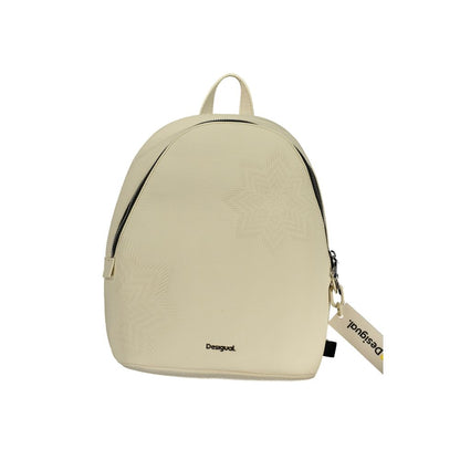 Desigual weisser Rucksack mit Kontrastdetails