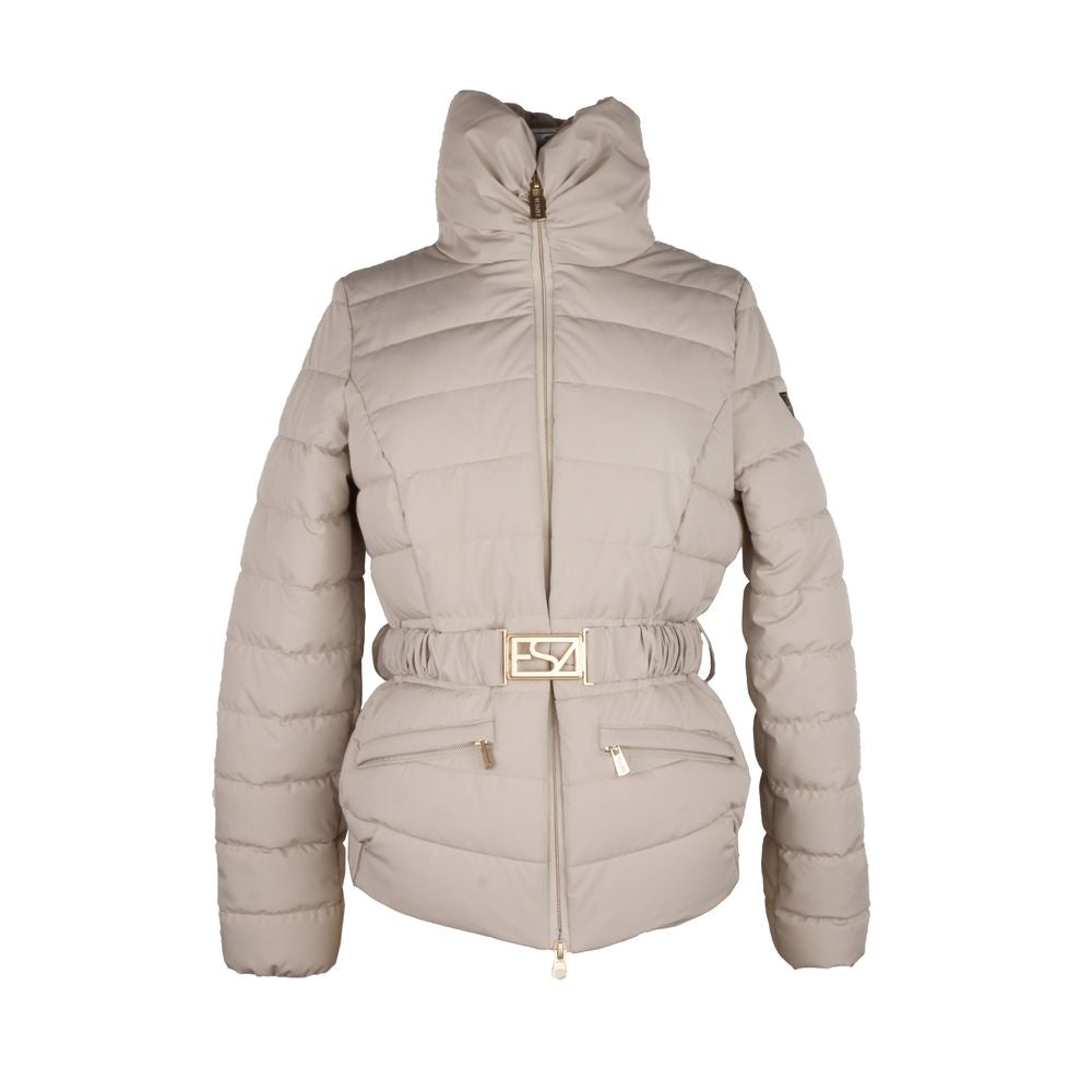 Yes Zee Schicke graue Zip-Up Jacke mit Logogürtel