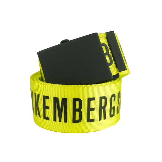 Bikkembergs lime yellow fashion belt with clip closure