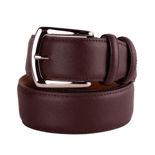 Made in Italy Elegant brown belt made of calf leather in saffiano look