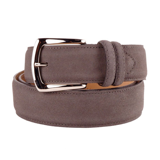 Made in Italy Elegant men's belt made of grey calf leather