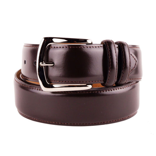 Made in Italy belt made of smooth calf leather with brass buckle