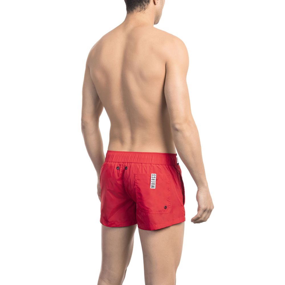 Bikkembergs Rote Micro-Badeshorts mit kontrastierendem Band