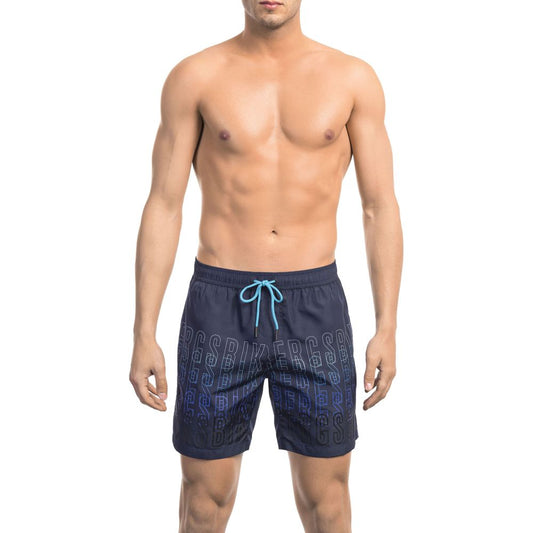 Bikkembergs Elegante Degradé-Badeshorts in Blau