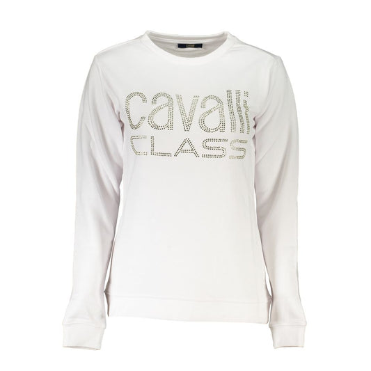 Cavalli Class Weisser Baumwollpullover