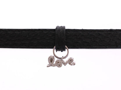 Nialaya Exquisite schwarze Schlangenleder Armband 925 Sterling Silber