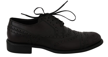 Dolce & Gabbana Elegante Bordeaux Wingtip Derby Schuhe