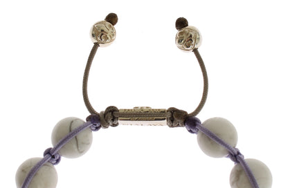 Nialaya Elegantes Silber lila CZ & Howlite Armband