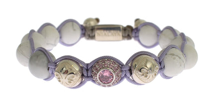 Nialaya Elegantes Silber lila CZ & Howlite Armband