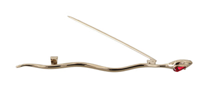 Dolce & Gabbana Elegante Silber Kristall Brosche Pin