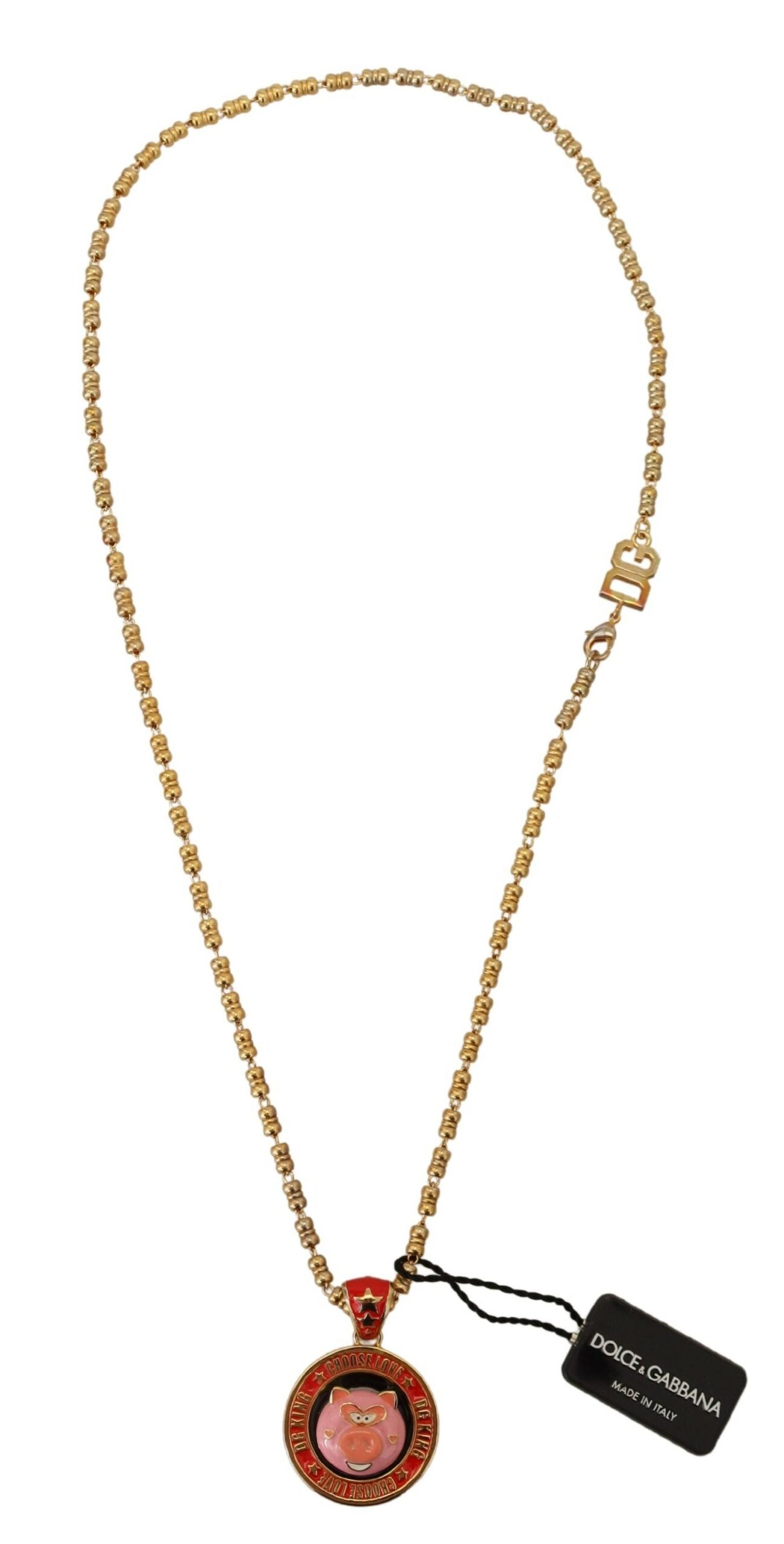 Dolce & Gabbana Elegante Gold Charm Kette Halskette