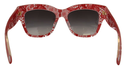 Dolce & Gabbana rote Sonnenbrille mit Spitzendetail