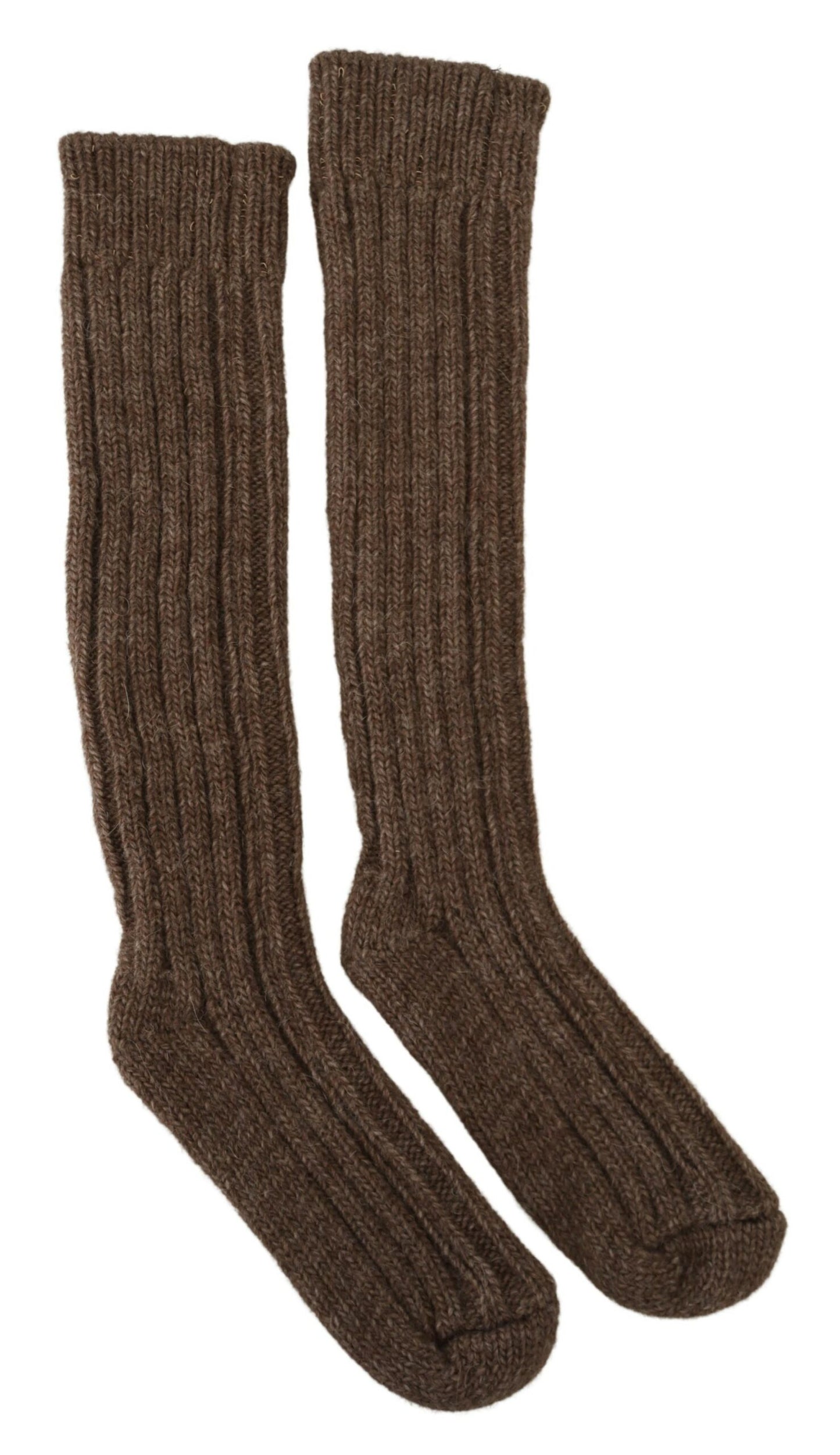 Dolce & Gabbana Schicke braune Wollmischung Over-Calf-Socken