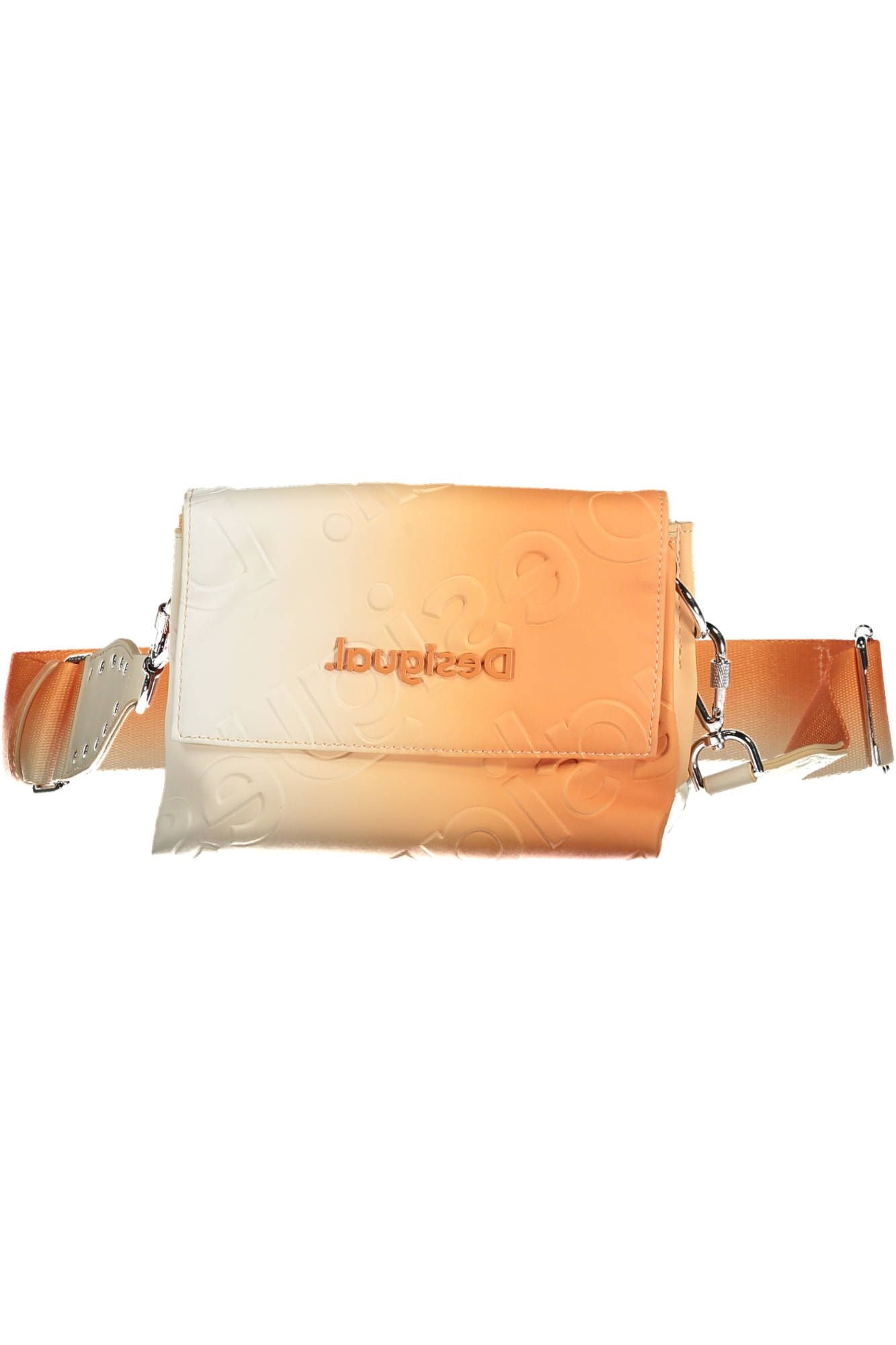 Desigual Schicke Orange Kontrast Detail Handtasche